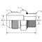 World Wide Fittings Male JIC to Male Metric Straight Thread Adapter 7001X12X22 - alternate 2
